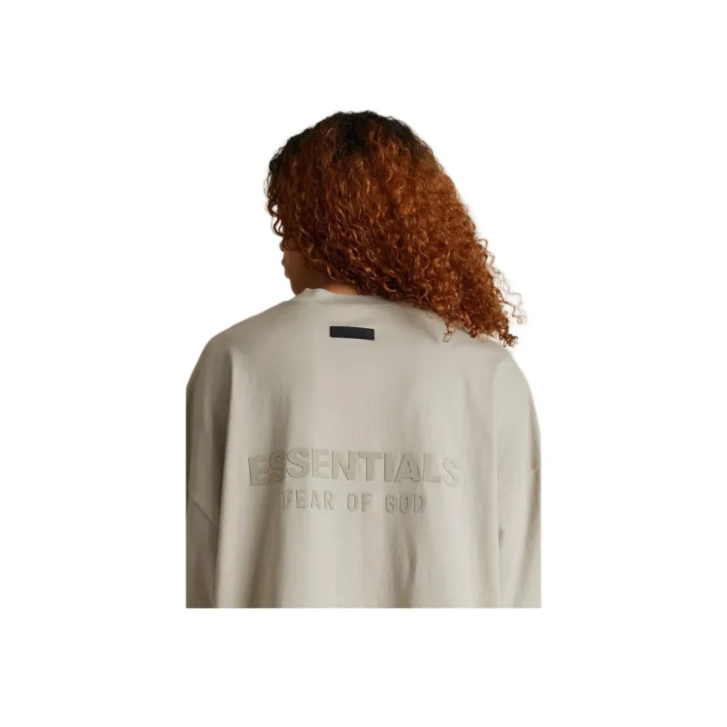 Fear Of God Essentials Logo print V neck Cotton T shirt-6