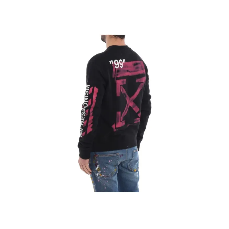 OFF WHITE Impressionism' Diag Stencil Sweatshirt-3