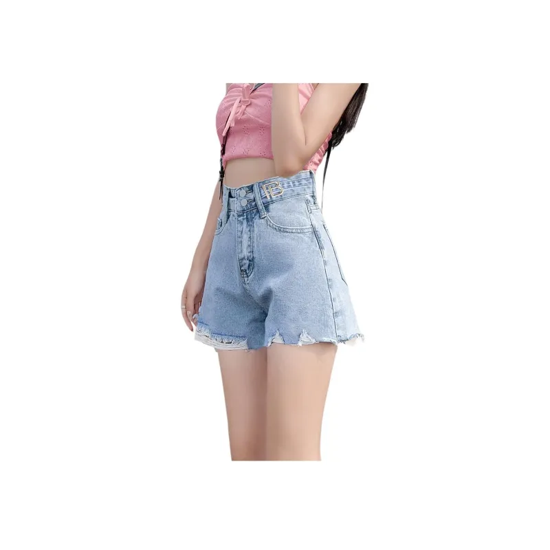 Weixi Denim Shorts Women's Blue-1