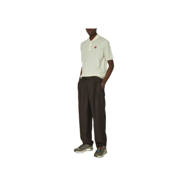 CDG Play Polo Shirts Men Ecru-2
