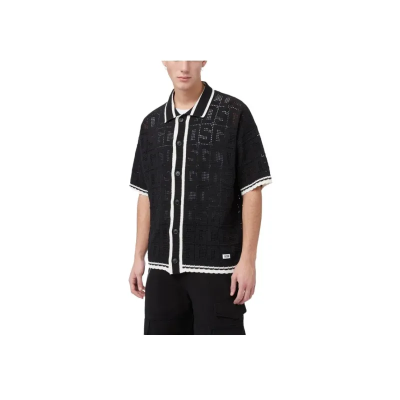 GCDS Monogram Macramé Knit Shirt-2