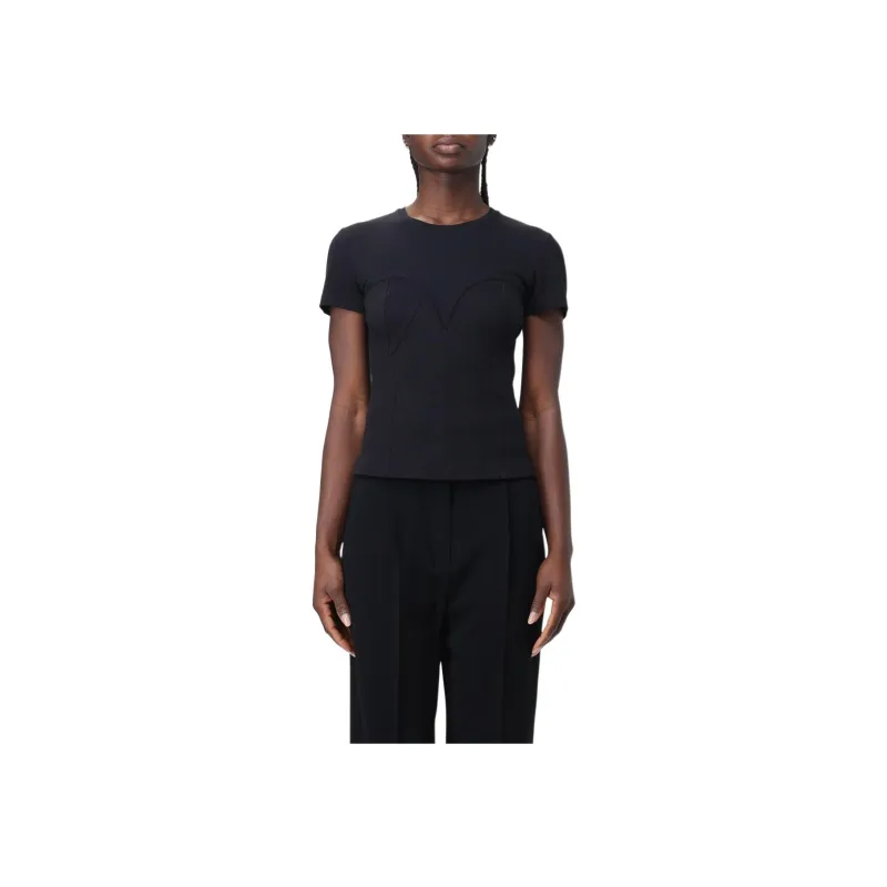 Blumarine Corset Detailed Crewneck T-Shirt-2