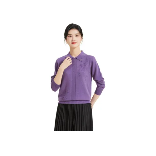 JINJU 퍼플 여성 스웨터