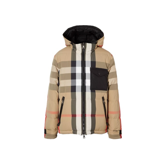 Burberry Reversible Exaggerated Check Nylon Puffer Jacket