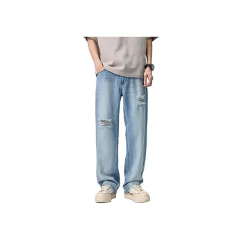 SONGS ALONG Jeans Unisex Colorful Blue