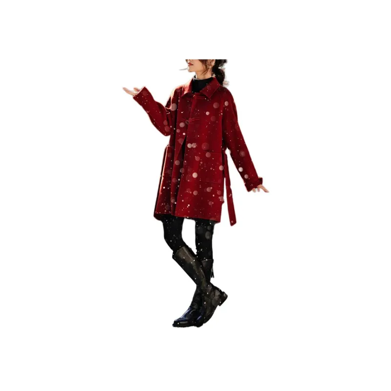 XWI Coats Women's Burgundy-1