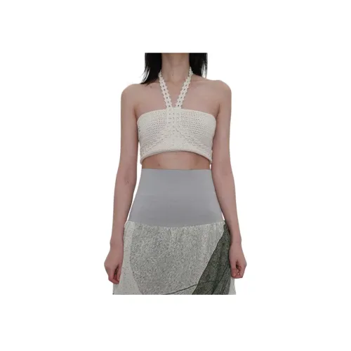 SWAYING KNIT 애프리콧 여성 튜브 탑
