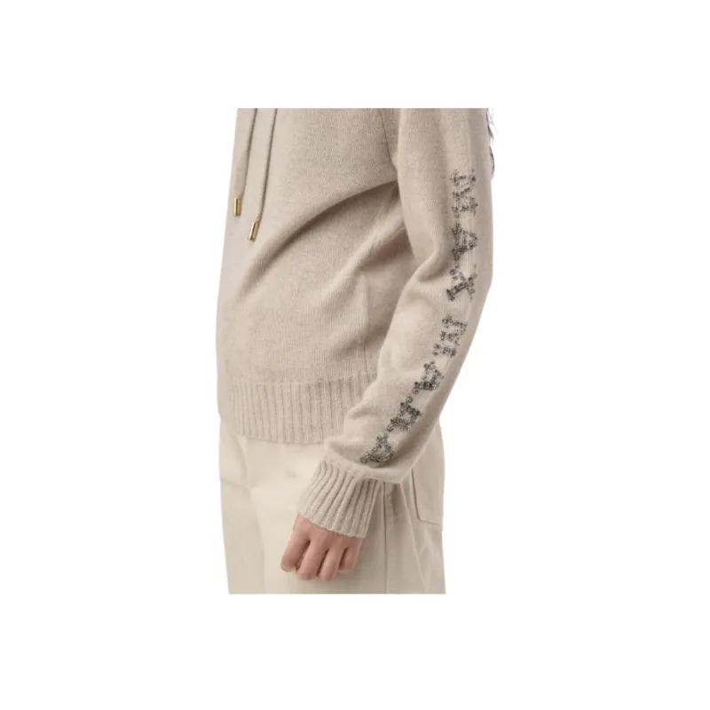 MaxMara Logo Embellished Knit Hoodie-5