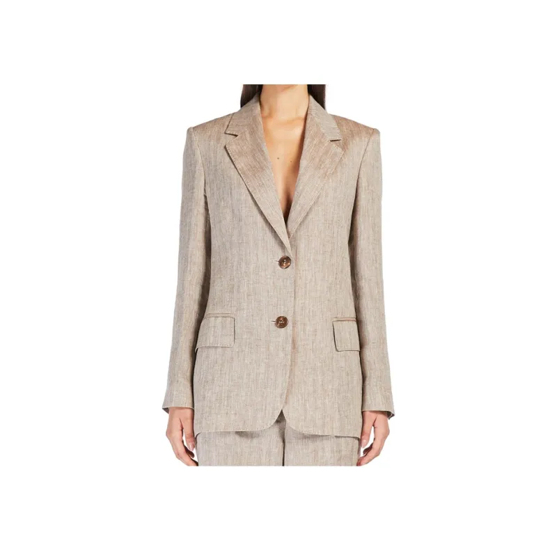 MaxMara Studio Business Suit Coat Women's Brown-0