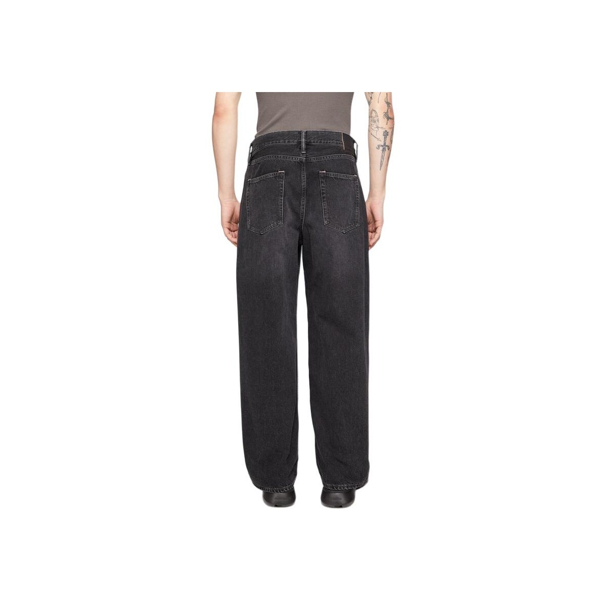 Acne Studios Logo Patch Wide-Leg Jeans - POIZON