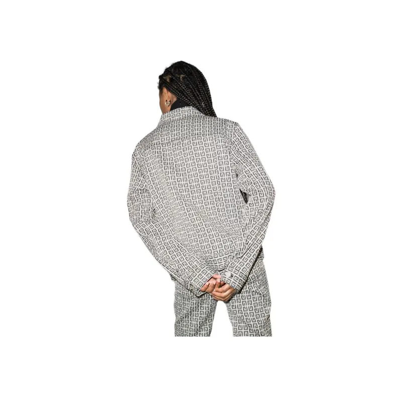 Givenchy 4G Jacquard Denim Effect Jacket 'Black/White'-5