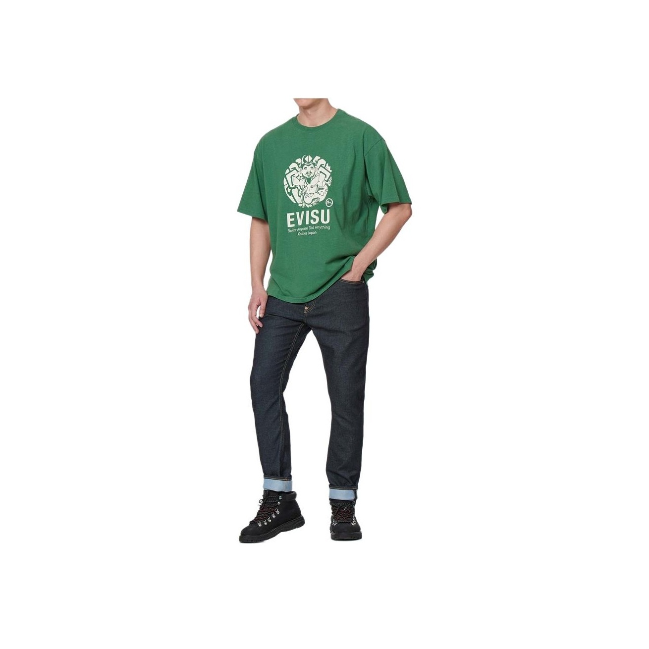 Tシャツ・カットソー EVISU Men T-shirt Green 2ESHTM5TS1136 GRN EVISU T-Shirts Men - POIZON