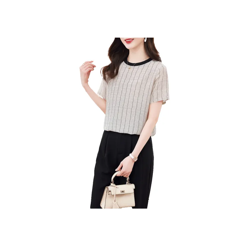 Yi Mengyuan Regular T Shirt Women's Stripes-0