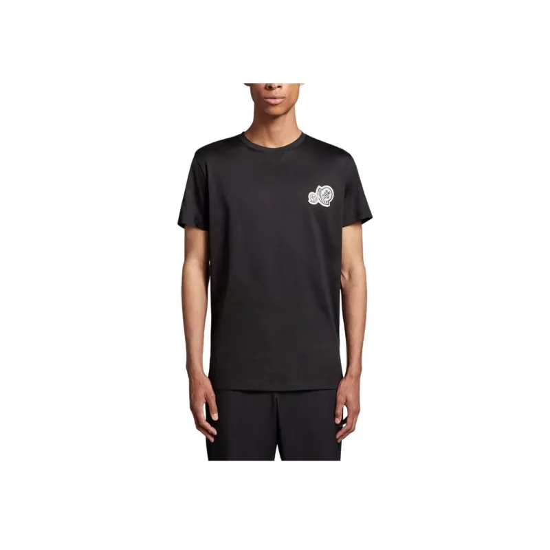 Moncler Double Logo Embroidered Crewneck T Shirt-2