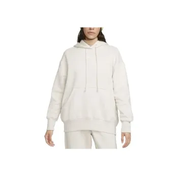 Nike Women's Phoenix Fleece Oversized Pullover Hoodie Light Orewood Brown/Sail