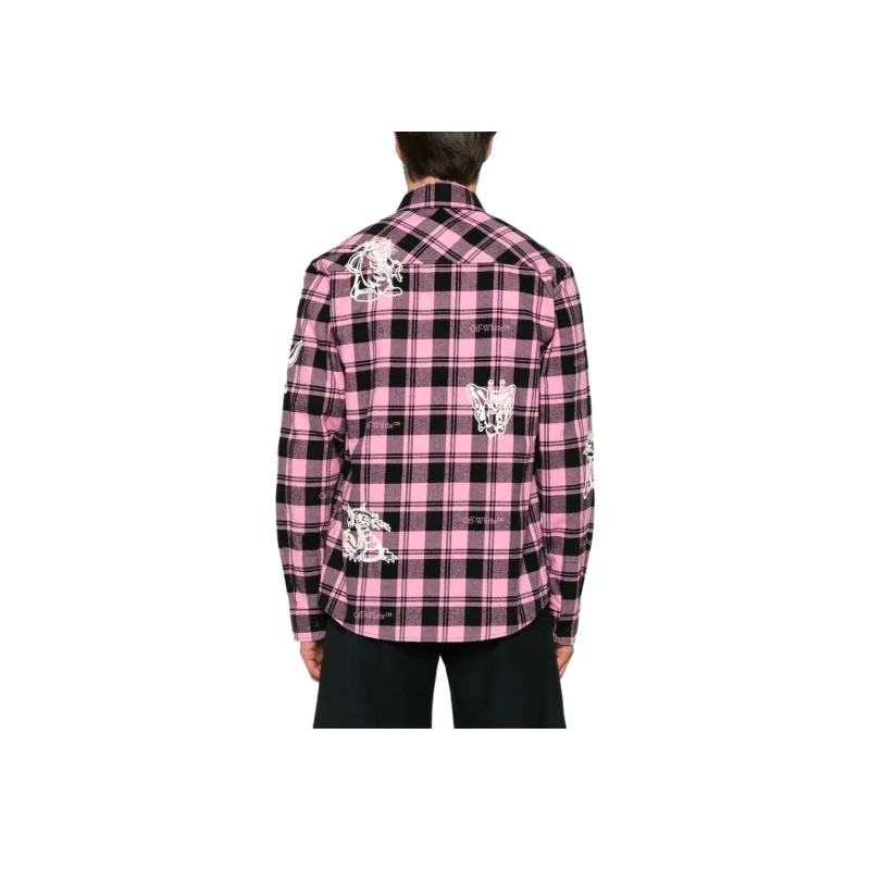 OFF WHITE Character Check Flannel Shirt-2