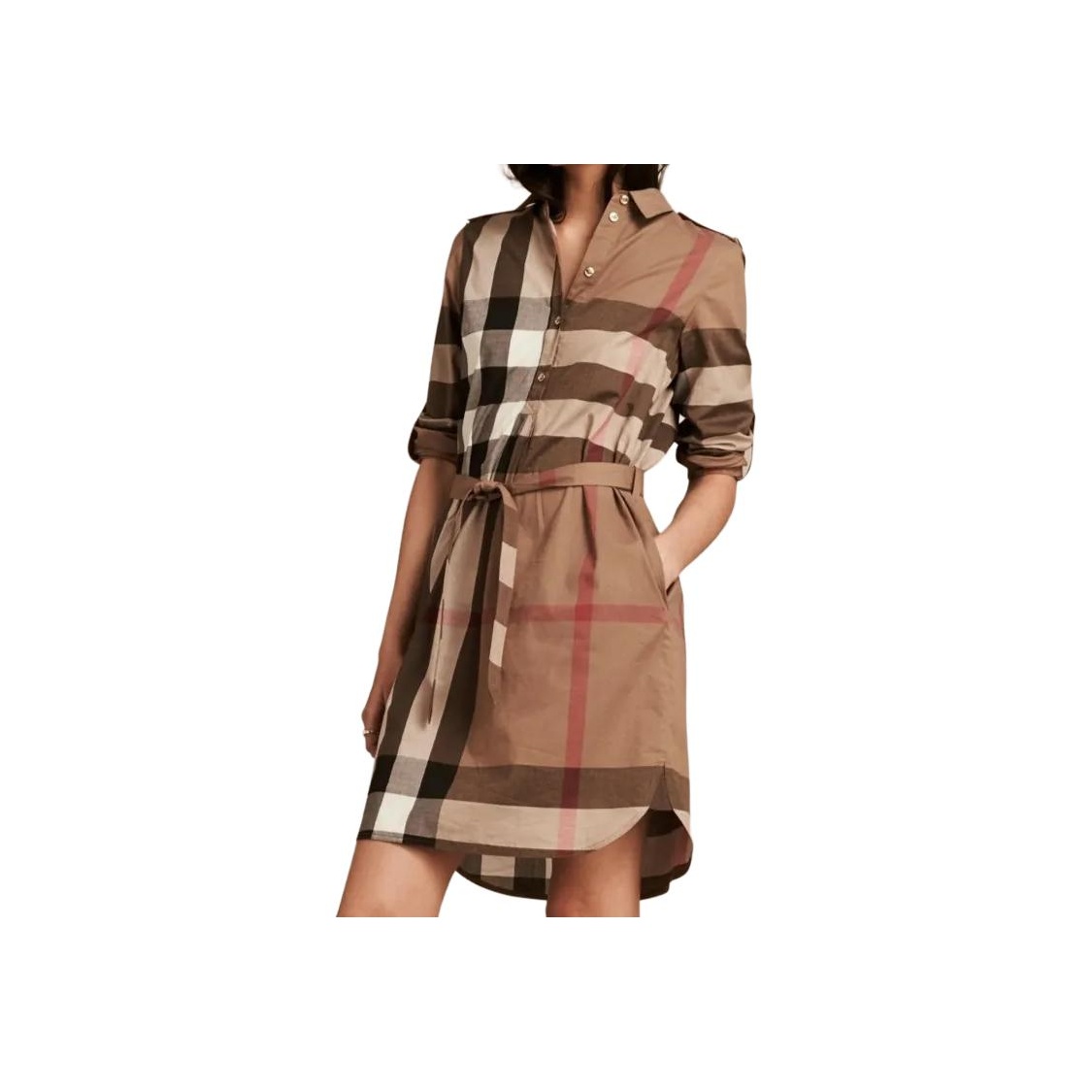 Burberry Long Sleeved Dresses Women's Brown 10 Shopping Bag