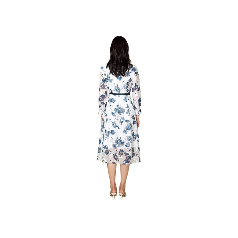 BBLLUUEE Long Sleeved Dress Women's Ink Blue-1