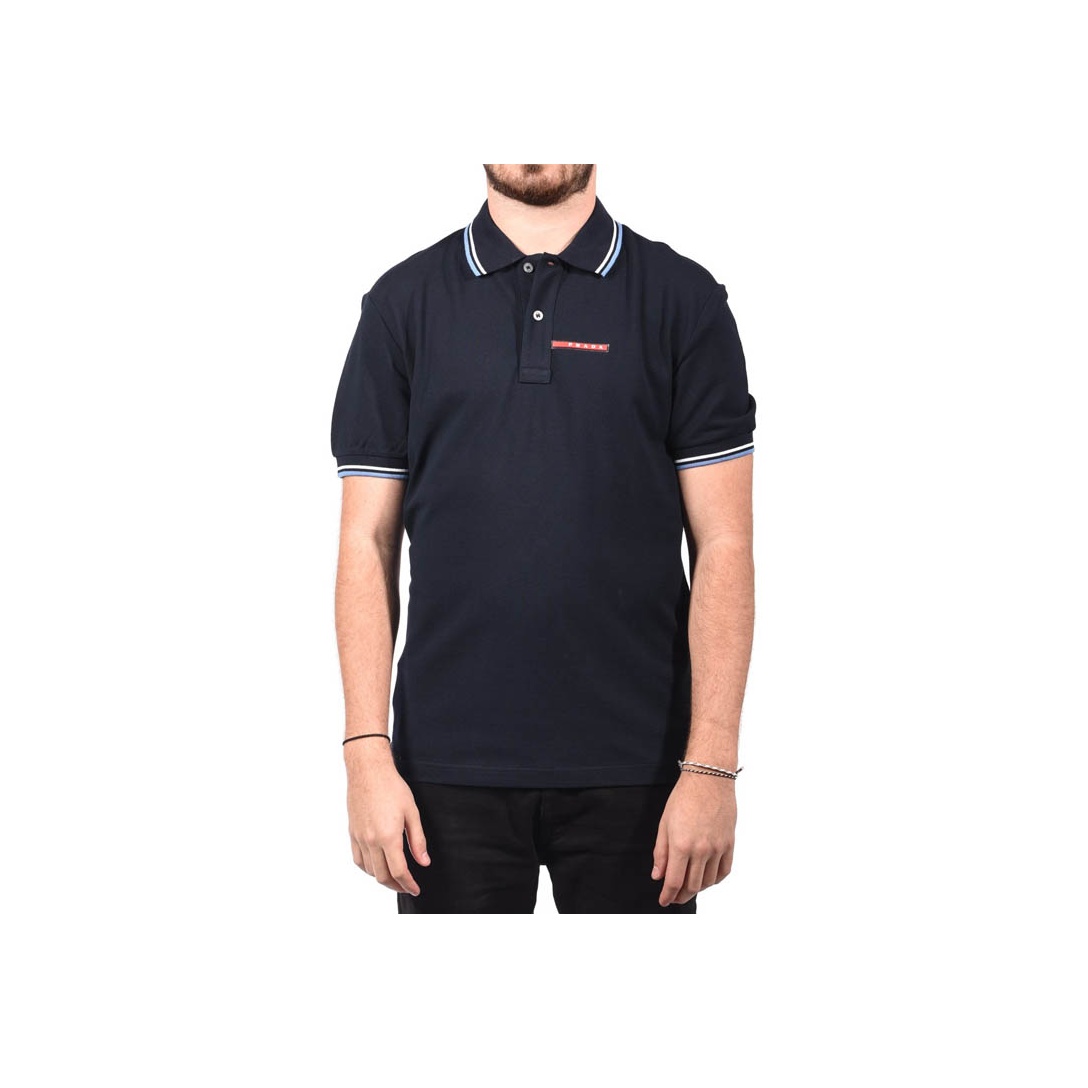 PRADA Polo Shirts Men Blue Black - POIZON