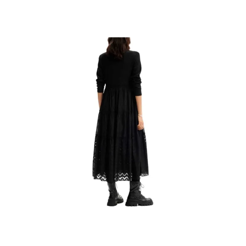 Desigual Long Sleeved Dress Women's Black-2