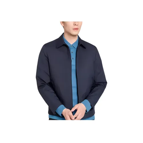 BRAUN BUFFEL 블루 남성 다운 재킷