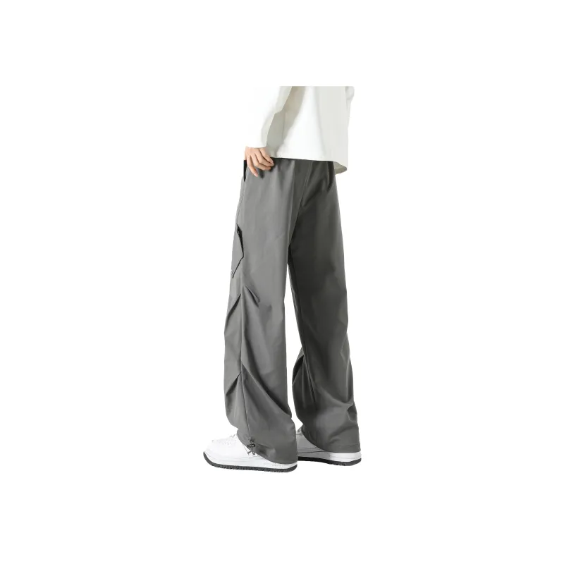 HOKLV Casual Pants Unisex Greige-10