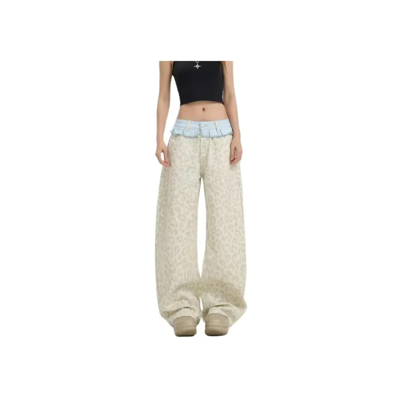 Concubine Zhu Jeans Women's Leopard Print-0