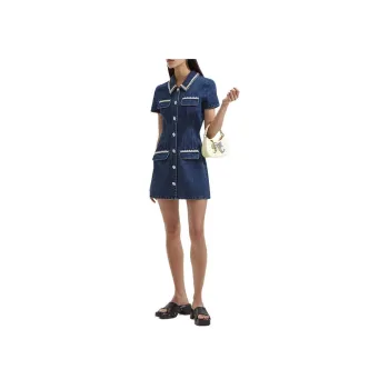 Self-portrait Denim Collared Mini Dress