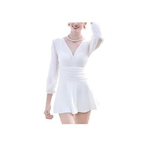 ZOKE 밀크 화이트 여성 수영복 스커트