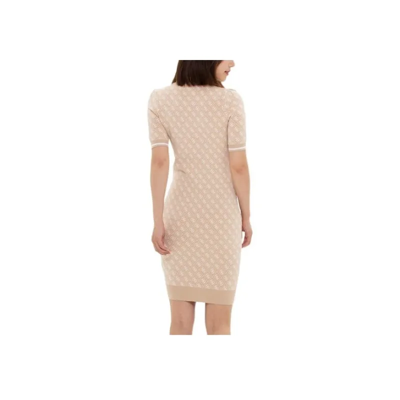GUESS Short Sleeved Dress Women's Khaki-2