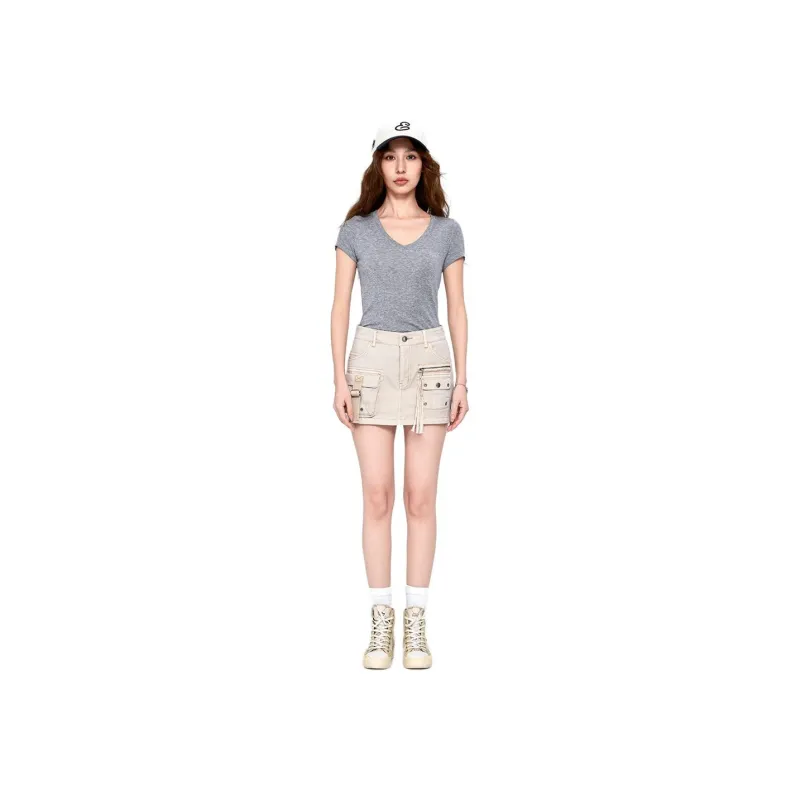 Ed Hardy Cargo Short Skirts Women's Light Smoke Gray-2