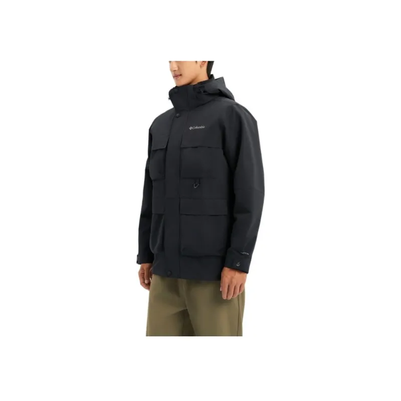 Columbia 2023 Fall Hiking Trail Running Hiking Waterproof, Windproof, And Breathable Windbreaker Jacket Men's Black-2