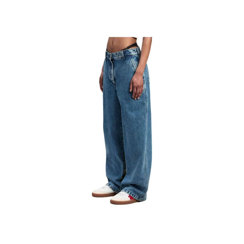 PALM ANGELS Embroidery panel Baggy Jeans-2