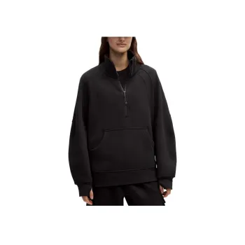 Lululemon Scuba Oversized SS25 Funnel-Neck Half Zip Long Sweatshirt Women's Black