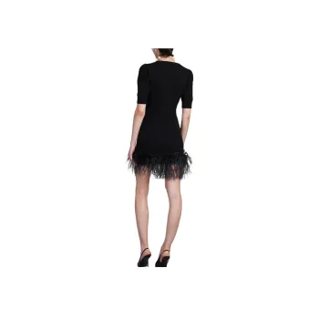 Alessandra Rich Feather Trimmed Mini Dress