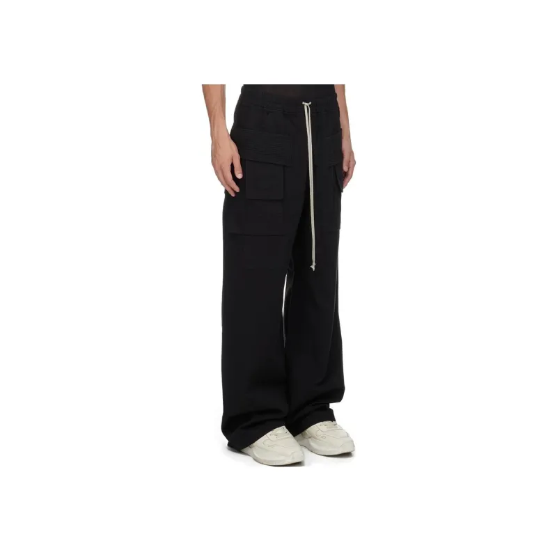 Rick Owens DRKSHDW Porterville Creatch Wide Drawstring Cargo Trousers-3