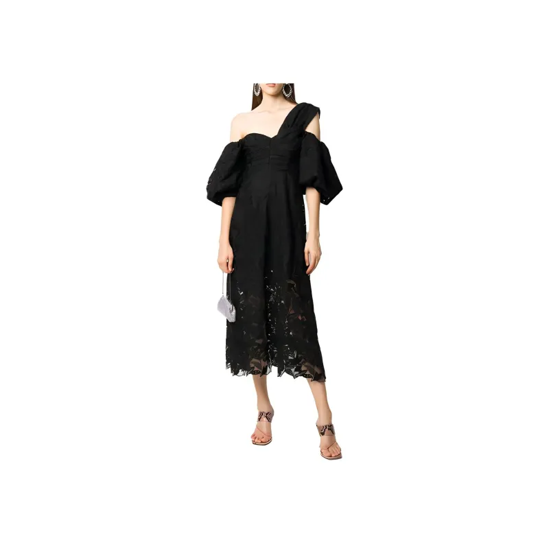 Self portrait Short Sleeved Dresses Women's Black-0