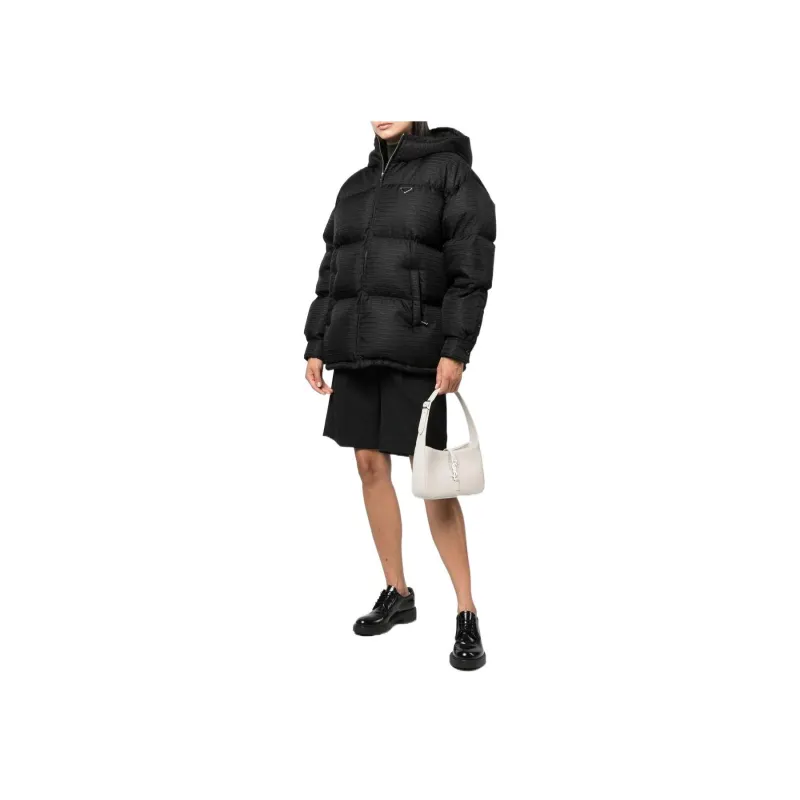 PRADA Zip Up Padded Jacket Black-2