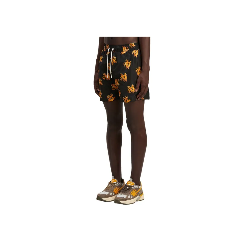 PALM ANGELS Burning Monogram Swim Shorts-3