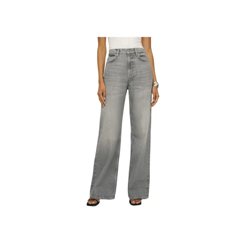 REFORMATION Cary High Rise Slouchy Wide Leg Jeans Jeans Women's Light Gray-0