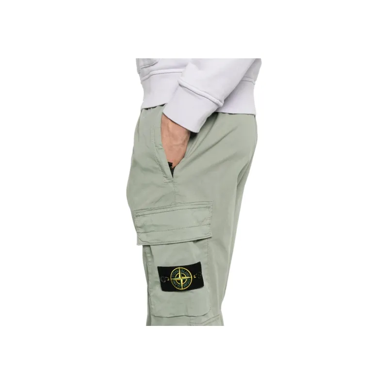 STONE ISLAND Logo Patch Elasticated Waist Pants-1