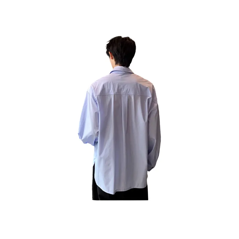 ACUOD BY CHANU Shirt Long Sleeved Charming Shirt For Men Korean Style Solid Color Trendy Bottom Layer Top Unisex-3