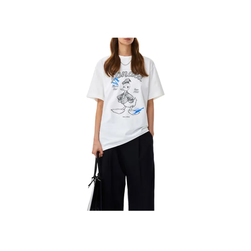 Disney X ADER ERROR Disney/Disney Co branded Model T Shirts Unisex Ecru-2