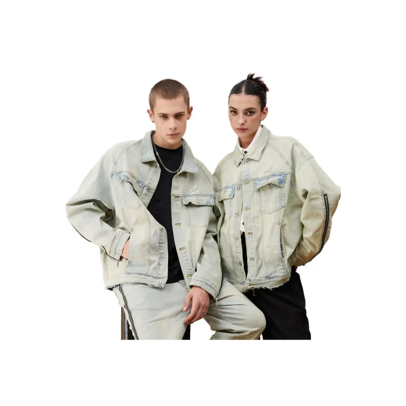 KREATE DENIM Washing Process Series Denim Jacket Unisex Yellow Mud Denim-2