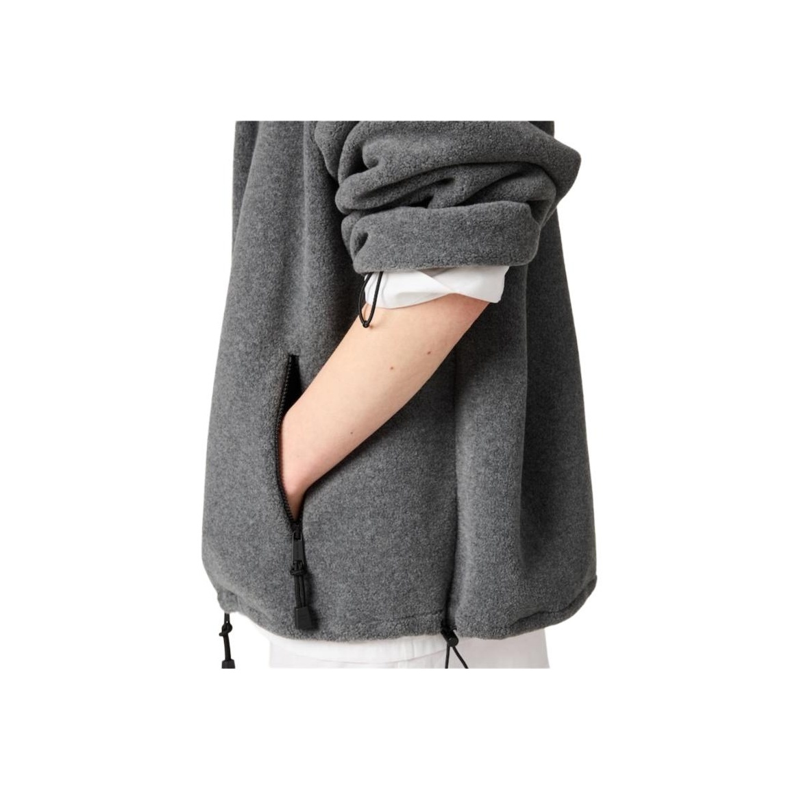 MIU MIU Fleece Zip Sweatshirt 'Grey' - POIZON