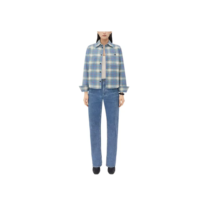 Bottega Veneta Flannel Printed Long Sleeved Shirt-1