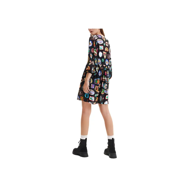 Desigual Short Sleeved Dress Women's Black-2