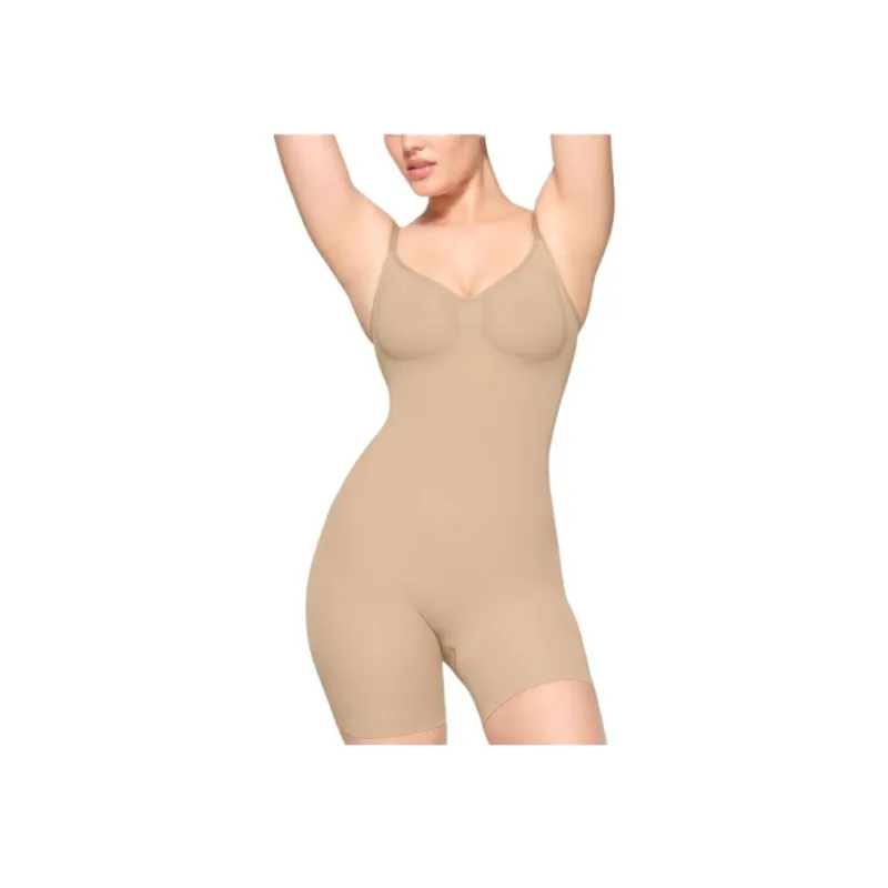 SKIMS SEAMLESS SCULPT MID THIGH BODYSUIT Jumpsuit Women's Mud/CLAY-2