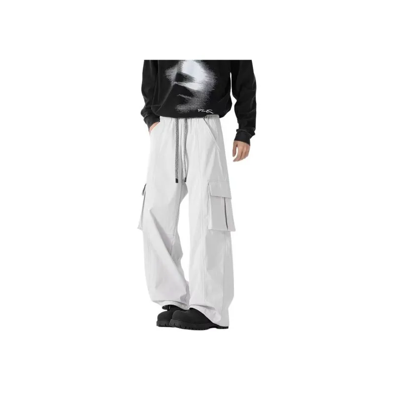 NOME Urban Techwear Pleated Straight Fit Multi Pocket Cargo Pants Unisex-5
