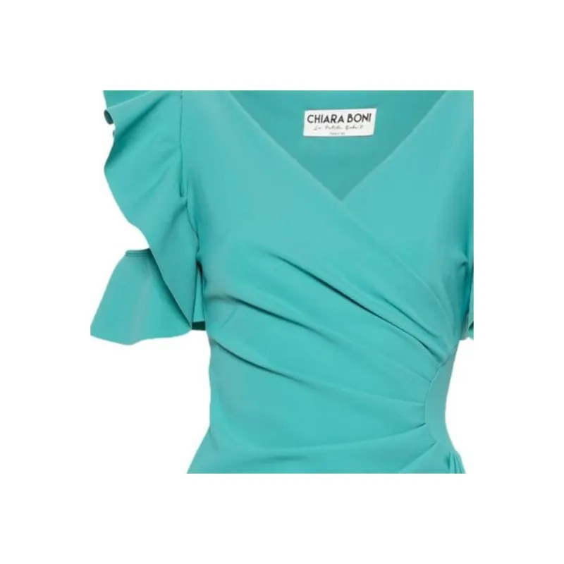CHIARA BONI La Petite Robe SS24 Short-Sleeved Dresses Women's Aqua Blue-5